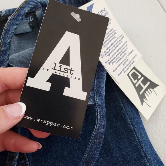 A List By Wrapper Womens Denim Turquoise Beaded Fringe Dress Size M Western Y2K - Picture 8 of 11